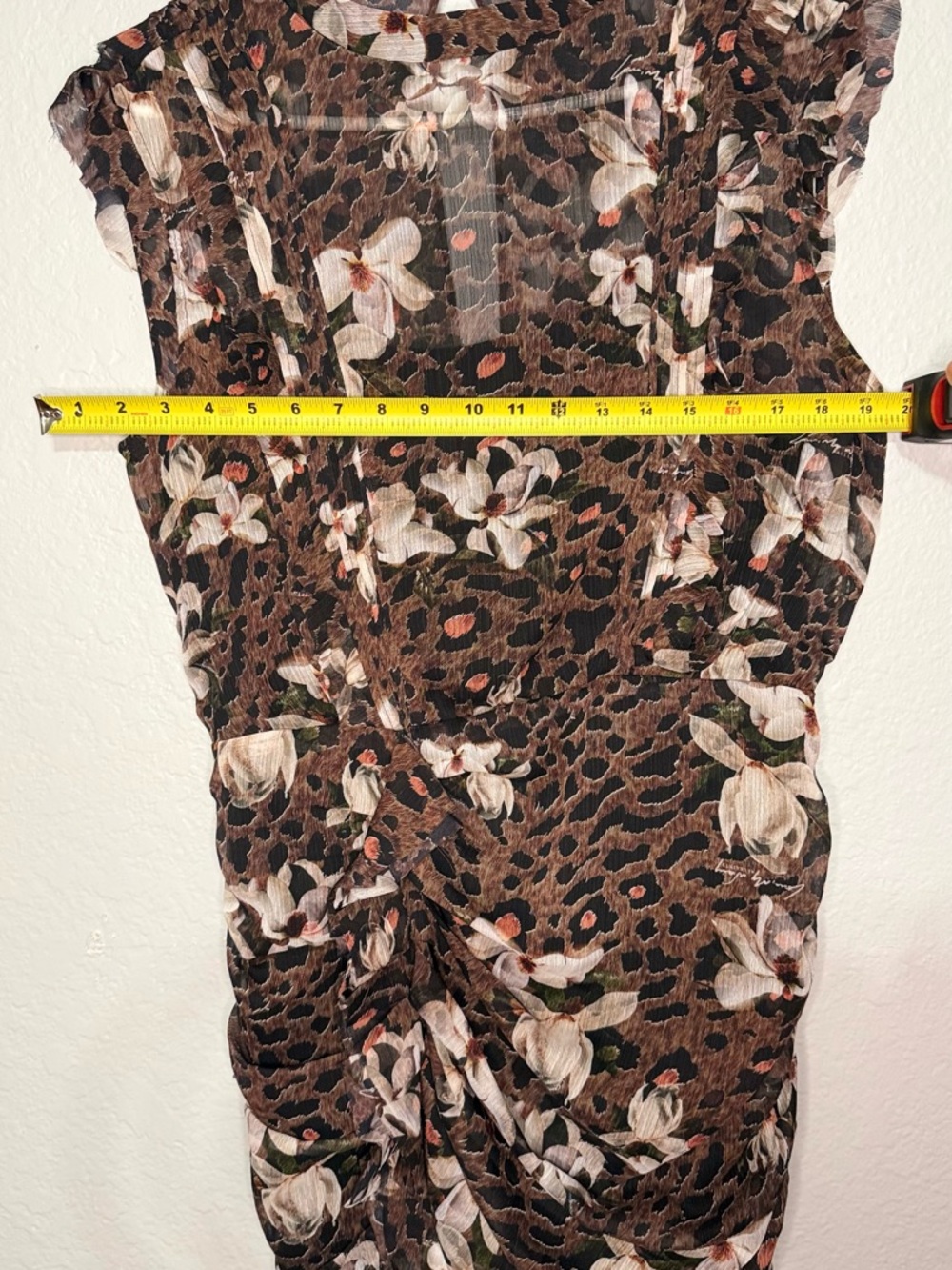 All Saints Brown Leopard Floral Mini Dress - Picture 2 of 7